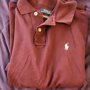 Ralph Lauren Burgundy Polo Shirt with White Logo